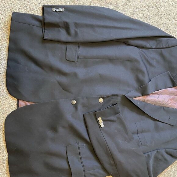 Y2K Jack Victor Classic Powell SPJ Wool Blazer Suit Jacket Sport Coat Black 52PL - Picture 8 of 14